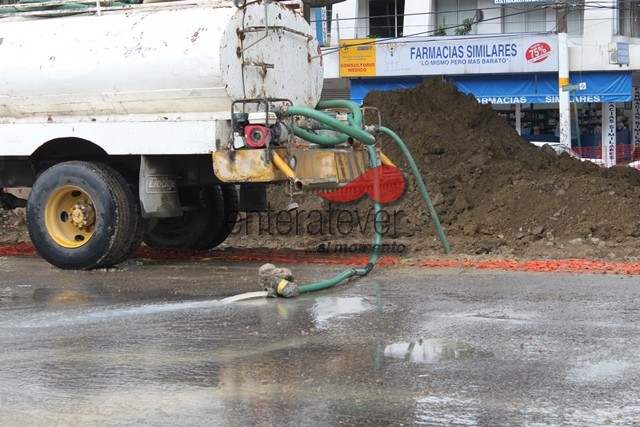 Parados trabajos de CAEV en la línea de 24 pulgadas, debido a las lluvias
