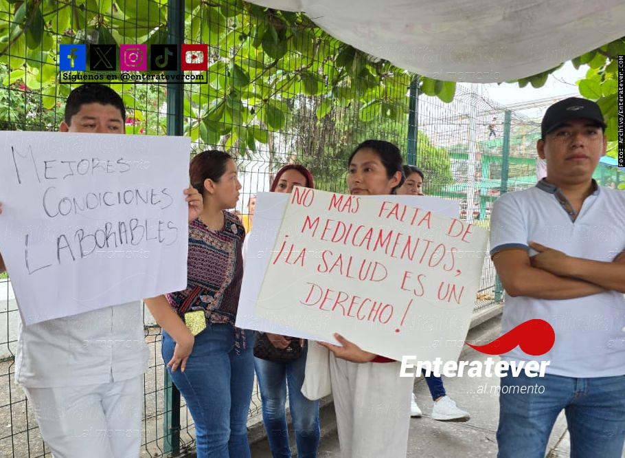 Protestan trabajadores del Hospital General de Zona No. 24 del IMSS por precarias condiciones laborales